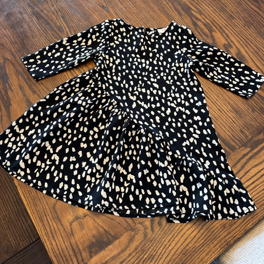 Little girl dress. GB Girls, black and white polka dots. Size 6x